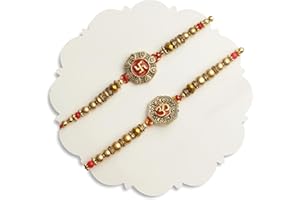 TIED RIBBONS Rakhi for Brother Set of 2 Rakhi Set | Mini Greeting Card | Roli Chawal Packet - Raksha Bandhan Rakhi Bracelet for Brother Rakhi 2 Set | Rakhi for Bhaiya | Bhai Rakhi Thread