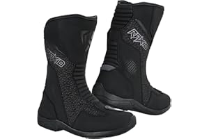 RAXID New Perth Motorcycle Leather Touring Boots For Mens And Womens Long Cut Black Waterproof Motorcycle Shoes CE Approved