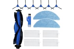 FUKMORY 14 piezas accesorios de Repuesto Compatible con Cecotec Conga 2290 Ultra & Titanium Robot (2 paños + 1 cepillos Principales + 6 cepillos Laterales + 4 filtros+1 Herramienta)