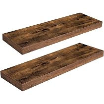 Joiishom Eckwandregal 3er Set Aus Massivholz – Schwebende Regale Für Die Ecke, Rustikal Dunkelbraun, Tragkraft 19 Kg Pro Regal