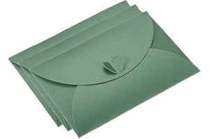 PATIKIL Gift Card Envelopes, 24 Pack Heart Shaped Clasp Photo Gift Card Holders Mini Envelope for Birthdays Weddings, Dark Green