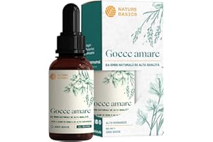 Nature Basics® Bitter Drops 50ml | 1000 gocce vegane a base di erbe naturali di alta qualità senza alcool | naturali e sostenibili con zenzero, curcuma e tarassaco | secondo Hildegard von Bingen