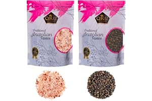 ÇEREZ PAZARI Cerez Pazari Whole Black Peppercorns 250g, Himalayan Pink Salt (Coarse Grain) 650g, Premium Quality, Freshly Packed For Grinder Refill, Resealable Bulk Bag, Non-GMO and Gluten Free