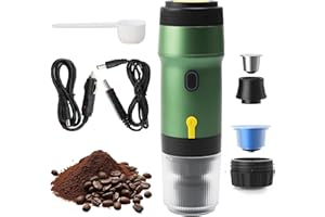 Sonhomay Mini machine à expresso électrique portable 15 bars compatible avec les capsules de café moulu NS pour camping, randonnée, bureau, voyage