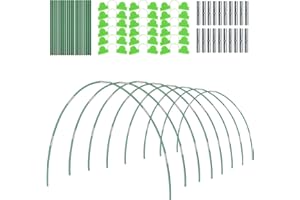 MQHUAYU Pflanztunnel Bögen, 48 Stück Folientunnel für Hochbeet, Gewächshausreifen für Hochbeete, Gartennetze, Reihenabdeckung (Grün-48 Stück)