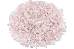 Shanxing 1lb/460g Natural Rose Quartz Crystal Tumbled Chips Stones Bulk, Reiki Healing Pink Crystals Crushed Stones Pieces Small Decorative Pink Stones for Vase Fish Tank Craft Plant Pot Home Decor