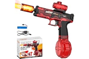 IERAKOR Pistolet à Eau Électrique, Pistolet a Eau Puissant avec Effets Flash et Recul, Portée de 6 à 8 m, Capacité de 320 ML, Jouets de Fête d'été à la Piscine et à la Plage pour Enfants et Adultes (Rouge)