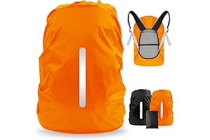 LAMA 2pcs Funda Impermeable para la Lluvia para Mochila, Protector Reflectante a Prueba de Lluvia para Antipolvo y Antirrobo XS 10L-17L