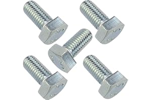 AERZETIX - C47377 - Lot de 5 pièce - Boulons M12x25 - à tête Hexagonale - Ø12x25mm - DIN 933 - Classe 8.8 - en Acier Zingué - Bricolage - Outillage d'assemblage/Quincaillerie