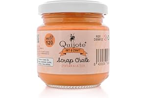 Quijote Paper World PINTURA A LA TIZA Chalk paint, a base de agua, 120ml, para muebles, madera, metal, cerámica, piedra, escayola, vidrio - NARANJA CLARO.