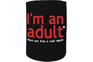123t Stubby Holder Stubbie Holders Can Bottle Beer Cooler im an Adult but not Real Funny Novelty Bir