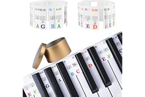 DEMARSEN Dermasen Abnehmbare Klaviertastatur Etiketten, Klavier Noten Sticker, Klavierführer für Anfänger, wiederverwendbare Klaviertastatur Notenaufkleber, für 88 Tasten in voller Größe, mit Box