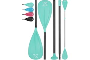 ZLX Pagaia per SUP-Pagaia in alluminio regolabile a 3 e 4 pezzi di qualità premium re mo sup con lama in fibra di vetro pagaia sup carbonio - Perfetta per surf, galleggiamento e sport acquatici