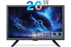 KCR 20 Pulgadas Freeview LED TV,Sintonizador de TV Digital DVB-T2 Integrado,Entrada AV,HDMI/VGA in,Ranura USB,Mando a Distancia,Adaptador de Corriente