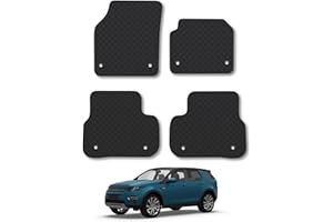 CAR MAT CO Land Rover Discovery Sport (2015-2020) Rubber Car Mats Accessories Tailored Fit Compatible Accessory Waterproof Protection Non-Slip Floor Mats Full Coverage Durable Front Rear Set Coverage with Clips