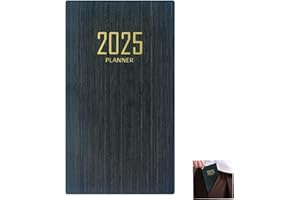 SESAMELESS 2025 Pocket Diary A6 Week to View Small Slim Diary Full Year Agenda 2025 Weekly Planner Organiser Appointment Work Academic Diary (Black)