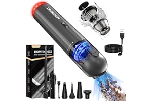 Homtronics Aspirapolvere Auto, [7 in 1] Aspirapolvere Portatile 14000Pa con Filtro HEPA, Ricarica USB, Mini Aspirapolvere Senza Fili per Casa Auto Ufficio Esterni, Gonfiare Palloni