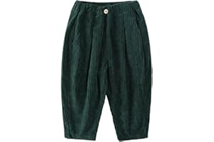 Volunboy Ragazzi Pantaloni Larghi in Velluto a Coste con Vita Elasticizzata e 3 Tasche per Bambini di 2-7 Anni