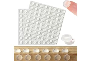 AZWOOD Amortisseurs de Meubles, 128 Picecs Premium Tampons Adhésifs Transparents Butées de Protection en Caoutchouc - Idéale pour Tiroirs d'Armoires de Portes (Rond, 12.7 x 3.5mm)