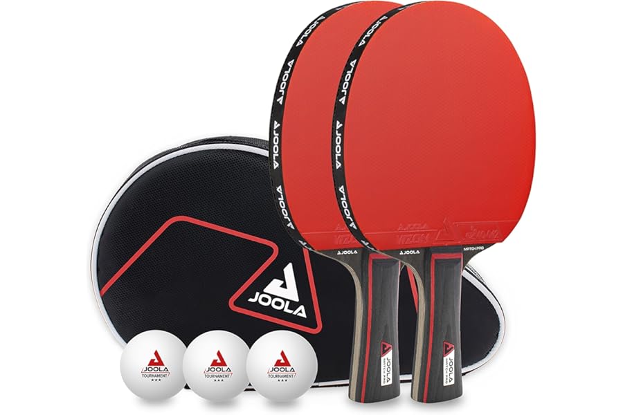 JOOLA Table Tennis Set DUO - Premium Quality Bats and Ping Pong Balls with Storage Case