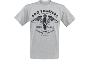 Générique Foo Fighters Stencil Homme T-Shirt Manches Courtes Gris Clair chiné Regular/Coupe Standard