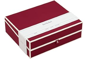 ‎SEMIKOLON Semikolon 352573 Dokumentenbox - Aufbewahrungs-Box für Dokumente A4-31,5 x 26 x 10 cm - burgundy dunkel-rot