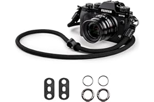 VOVMOEYA Tracolla Fotocamera Corda,Cinghia per Fotocamera Corda per Fujifilm X100V XT5 Nikon ZFC Z30 Z50 Canon EOS R6 R10 R50 Sony A6000 A6400 A7 IV Fotocamera Tracolla - Nero