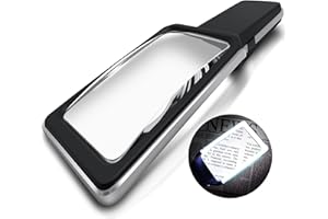MAGNIPROS SEE THINGS DIFFERENTLY MagniPros 4X(400%) Magnifying Glass with [10 Anti-Glare & Dimmable LEDs]-Evenly Lit Viewing Area-Handheld Reading Magnifier for Seniors & Low Vision