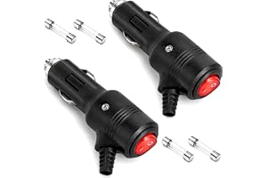 2 st cigarettändarkontakter 12 V–24 V universalkontakt röd strömbrytare 4 st 15 A säkring allmän 12 volt kontakt cigarettända