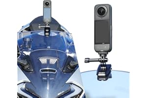 SEASKY M1 Pince de fixation pour pare-brise de moto en alliage d'aluminium pour GoPro Hero 12 11 10 9 8 7 DJI Action 4 3 2 Compatible avec insta360 X4 X3 X2 X RS