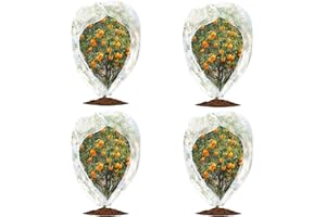 GUKULIVEL 4Pack Fruit Tree Netting Bird Protection with Zipper & Drawstring – 2.5x3.5ft Garden Netting Mesh Pest Barrier Netting Bag for Plant Protection, Blueberry Bush, Trees & Vegetables