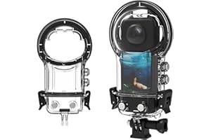 iEago RC Boîtier Étanche pour Insta360 X3, 50M/164FT Boîtier de Plongée sous-Marine Caisson de Plongée Coque de Protection avec 1/4" Supports de Montage et Base Caméra Panoramique Accessoires