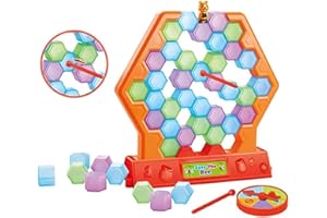 CLATOY Save The Bee Game for Kids, Tower Game for Kids & Adults, Children's Board Balance Game, Kids Board Games Age 5-8, Stacking Game Building Blocks for Party, for Boys and Girls 3 4 5 6 7 8 9 Years Old
