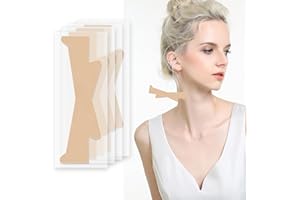 ZQUKAMZ Neck Wrinkle Patches, High Elastic Neck Strips, Instant Tape for Lifting Loose Skin, Improve Fine Lines & Wrinkles, Advanced Anti Ageing Necks Wrinkles Pads 10 Count (Brown, Normal)