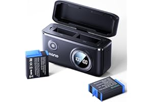 Llano HERO12/HERO11/HERO10/HERO9 Chargeur Rapide et 2 * 1730mah Batterie de Rechange 18W 2 USB pour GoPro Hero 12 11 10 9 Black Battery, Affichage Intelligent et Couvercle à Pression magnétique