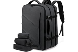 LOVEVOOK Sac à Dos Voyage Cabine Avion 30L Grand Bagage à Main Antivol pour Ordinateur Portable 15.6 Pouces Imperméable Sac Ados Homme Femme Gris