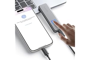 NEWQ 1TB Externe SSD mit Fingerabdruck – Sichere Backups & Verschlüsselung per App für USB-C iPhone 17/16/15, Android, iPad, Mac/Windows (Nicht kompatibel mit iPhone/iPad mit Lightning-Anschluss)