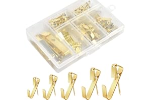 Skyzone 130 ganchos para cuadros, colgadores para cuadros con clavos, marco de trabajo pesado, ganchos para cuadros de metal, kit profesional para colgar cuadros para cuadros de oficina, reloj