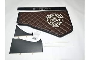 ‎KRAM-TRUCK KRAM-TRUCK Gesteppter, Bestickter Mitteltisch für Auto, Kompatibel mit SCANIA S/R ab 2017 Neue Generation, Dunkelbraun, Lederimitat auf Schaumstoff 10 mm, Hygienezertifikat