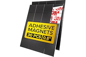 X-BET MAGNET Carrés magnétiques autocollants (chacun 1,2 cm x 1,2 cm) – Aimants adhésifs flexibles – Feuilles magnétiques à décoller et à coller – Le ruban adhésif est une alternative aux