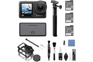 DJI Osmo Action 4 Adventure-Combo Bundle– 4K/120fps wasserdichte Kamera, 1/1,3-Zoll-Sensor, 10-Bit und D-Log M, 155°-Ultraweitwinkel-Sichtfeld, bis zu 7,5 Std. mit 3 zusätzlichen Akkus für Vlogging