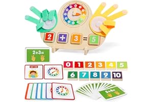 QYDKWK Giochi Montessori 3 Anni, Giocattoli di Matematica Orologio Didattico Imparare a Contare, Giochi Educativi Prescolari Regalo Natale o di Compleanno per 3 4 5 Anni Bambini Bambina