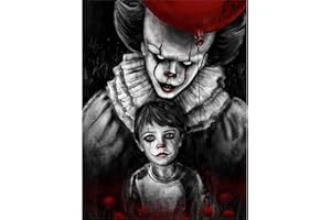 YSCOLOR Diamond Painting Completo Tour 5D DIY Diamante Pintura Cráneo Hombre Horror Payasos Y Bebé Punto de Cruz Mosaico Costura Diamante Bordado 30 X 40 Cm