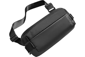 ‎TOMTOC tomtoc Premium Sling Bag Herren 3L EDC Umhängetasche, leichte robuste Schultertasche für iPad mini 7 & Switch 2, ideal für Reise und Alltag, Schwarz