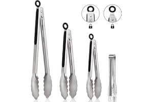 XIANGLONGY 4 Pezzi Pinze da Cucina, Pinza Cucina, Pinza Barbecue da Cucina in Acciaio Inox per Barbecue, Pinze da Cucina, Adatto per Pasta, Carne alla Griglia, Bistecca, Insalata.