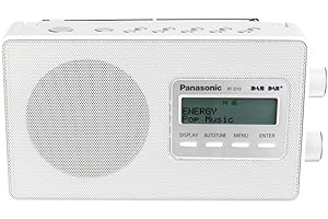 Panasonic RF-D10EG-W Radio Vintage, Ampio Schermo LCD Retroilluminato, FM, DAB/DAB+, RDS, Bianco