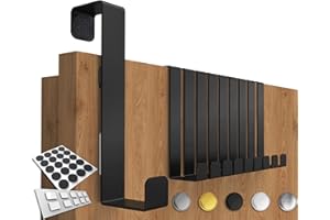 4smile Türhaken zum Einhängen - 10er Set solide Kleiderhaken Tür - Einzeln verwendbare Haken zum Einhängen, formstabile Türhakenleiste, universelle Türgarderobe, Fb. Schwarz