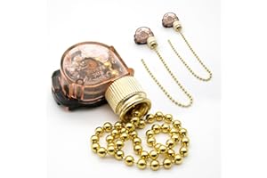 DOJA Barcelona Interruptor de luz con cadena, 2 unidades, 250 V, 26 cm, interruptor de ventilador y de techo