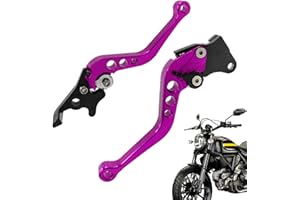 Lainiaoly Leviers De Frein D'embrayage De Moto, Levier Moto, Ensemble D'embrayage À Réglable, Maitre Cylindre Frein AvantMoto, Frein De Guidon Universel En Aluminium CNCPour MotoCross, Violet