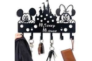 Viiluuxr Key Holder for Wall Self Adhesive Key Hooks with 6 Hooks Christmas Wall Mounted Heavy Duty for Coat Hat Towel Key Hangers Kid Friends Cartoon Home Decor.